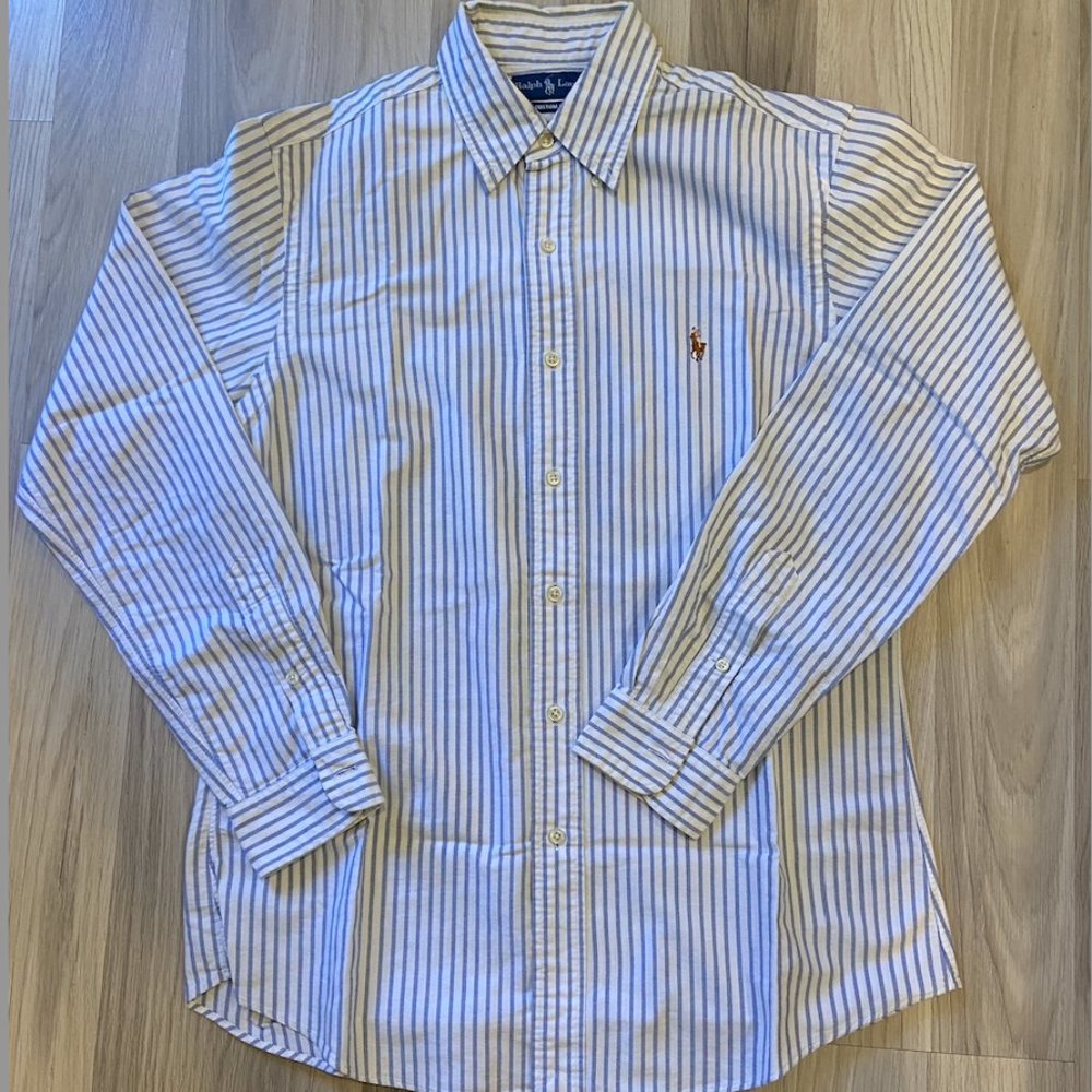 Long Sleeve Button Up Polo Shirt - Ralph Lauren